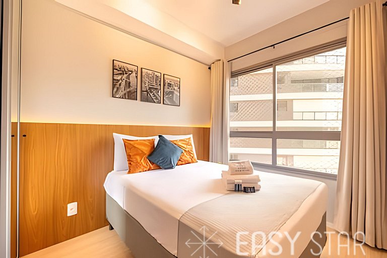 Easy Star - Charmoso apto de 1 quarto na Av. Santo Amaro - M