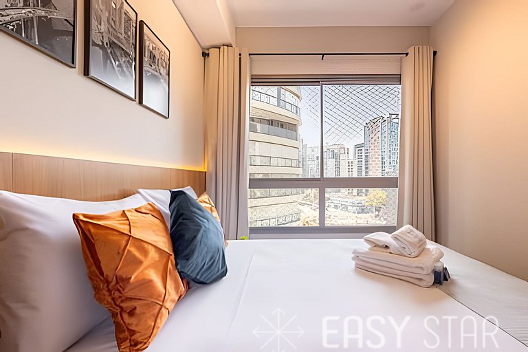 Easy Star - Charmoso apto de 1 quarto na Av. Santo Amaro - M