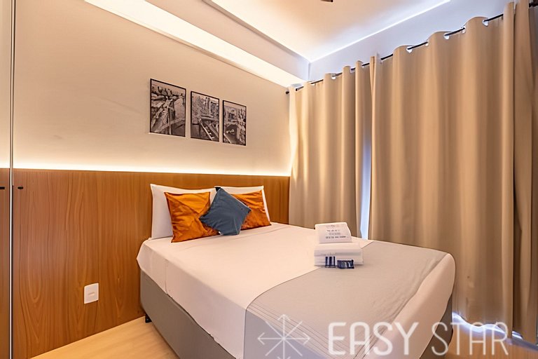 Easy Star - Charmoso apto de 1 quarto na Av. Santo Amaro - M