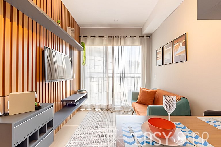 Easy Star - Charmoso apto de 1 quarto na Av. Santo Amaro - M