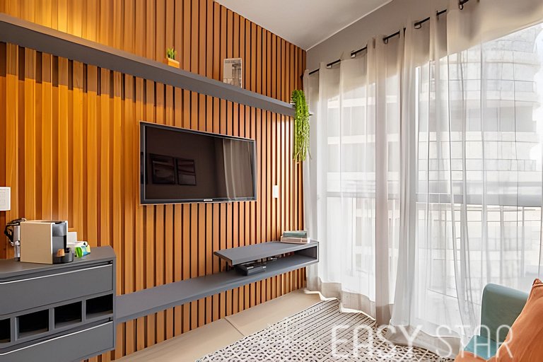 Easy Star - Charmoso apto de 1 quarto na Av. Santo Amaro - M
