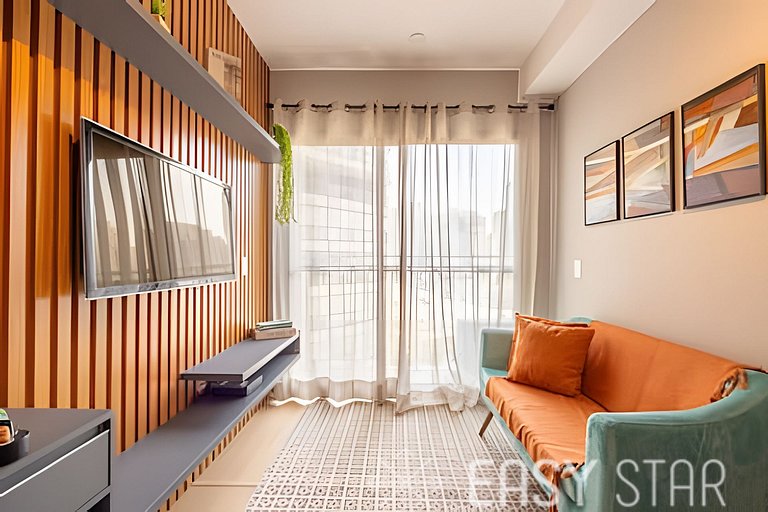 Easy Star - Charmoso apto de 1 quarto na Av. Santo Amaro - M
