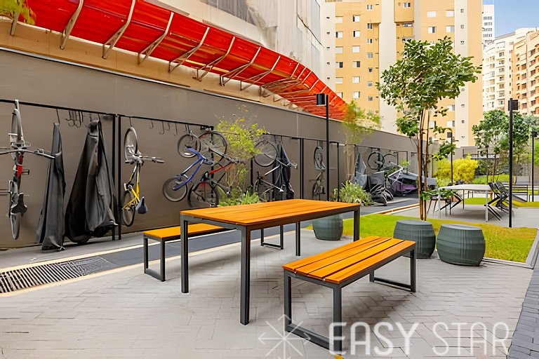 Easy Star - Charmoso apto de 1 quarto na Av. Santo Amaro - M