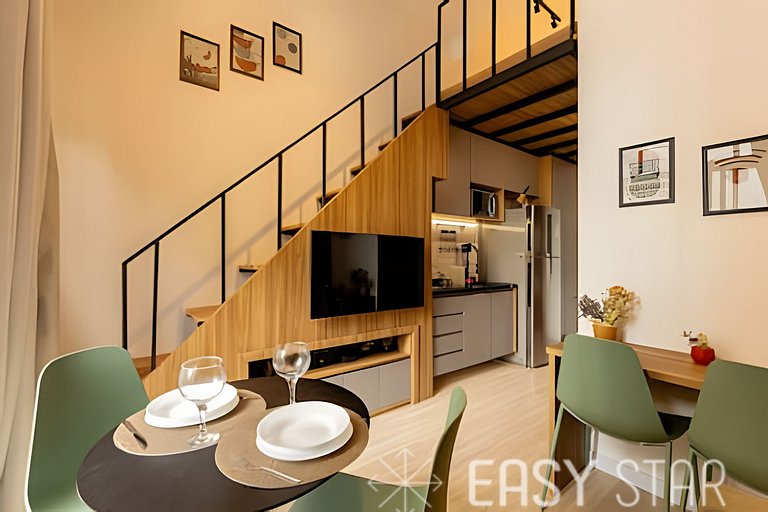 Easy Star - Belo studio com mezanino no coração do Brooklin