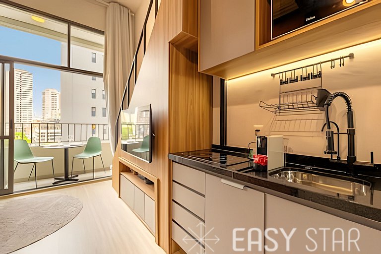 Easy Star - Belo studio com mezanino no coração do Brooklin