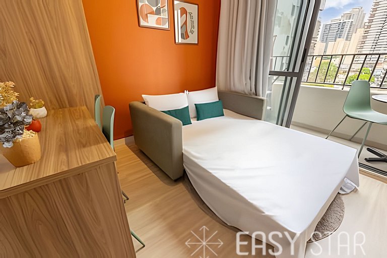 Easy Star - Belo studio com mezanino no coração do Brooklin