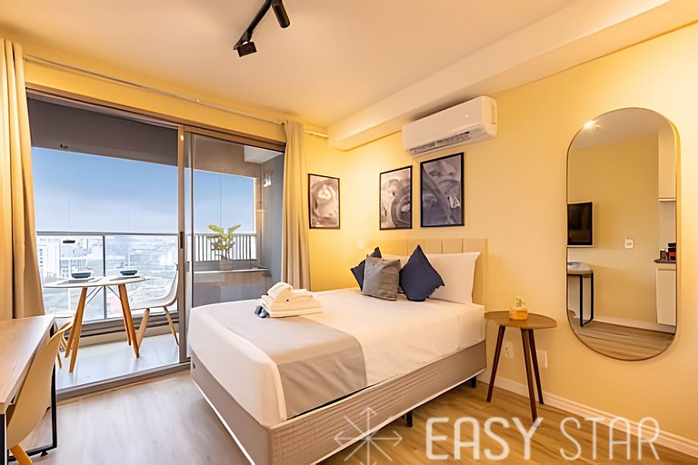 Easy Star - Lindo studio C/varanda no Alto da Boa Vista - MY