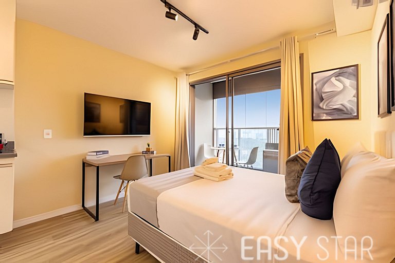 Easy Star - Lindo studio C/varanda no Alto da Boa Vista - MY