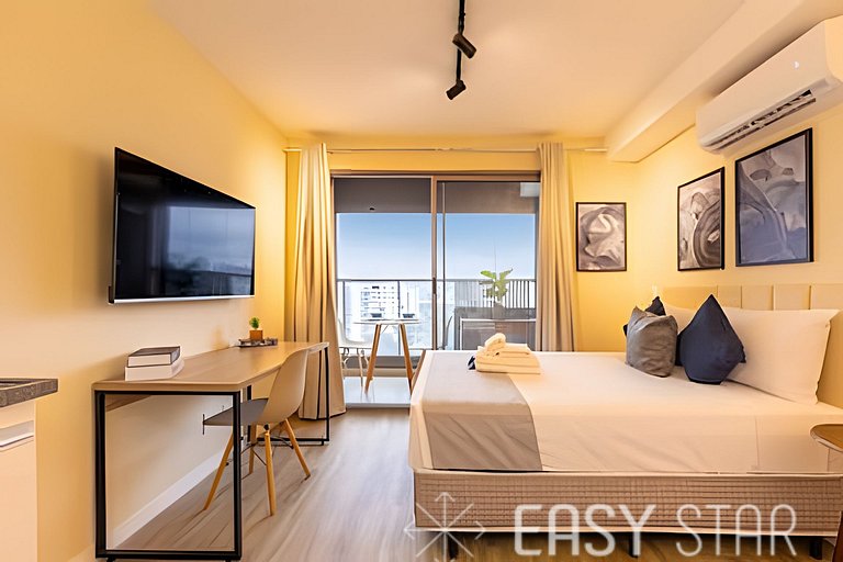 Easy Star - Lindo studio C/varanda no Alto da Boa Vista - MY