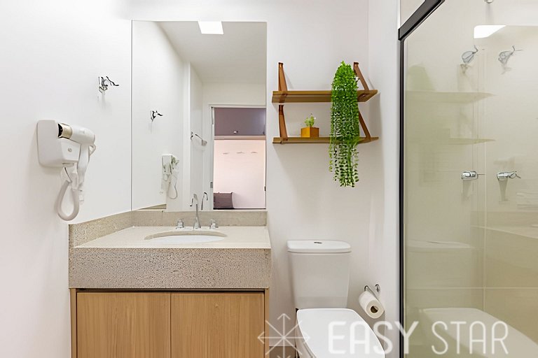 Easy Star - Charmoso studio com cama Queen no Brooklin - NH0