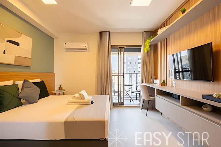 Easy Star – Beautiful Studio with Balcony in Sumaré – NM01I