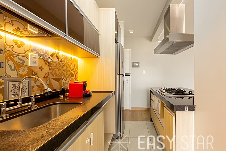Easy Star - Belo apto c/ 2 quartos, vaga e varanda na Paulis