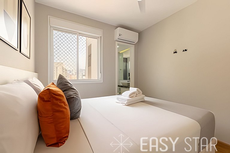 Easy Star - Belo apto c/ 2 quartos, vaga e varanda na Paulis