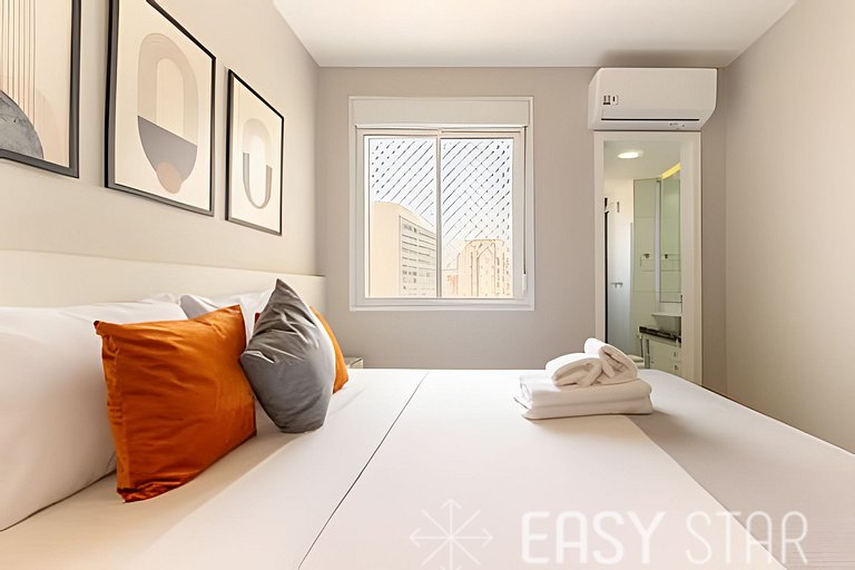 Easy Star - Belo apto c/ 2 quartos, vaga e varanda na Paulis