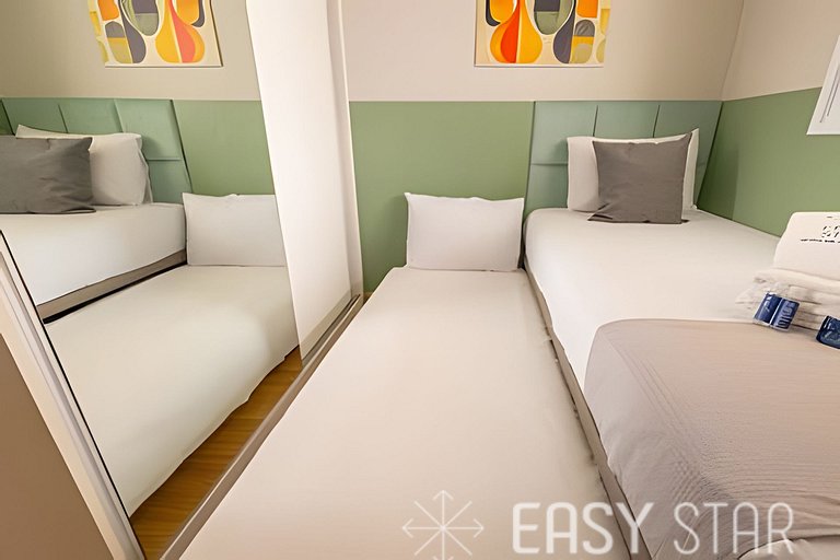 Easy Star - Belo apto c/ 2 quartos, vaga e varanda na Paulis