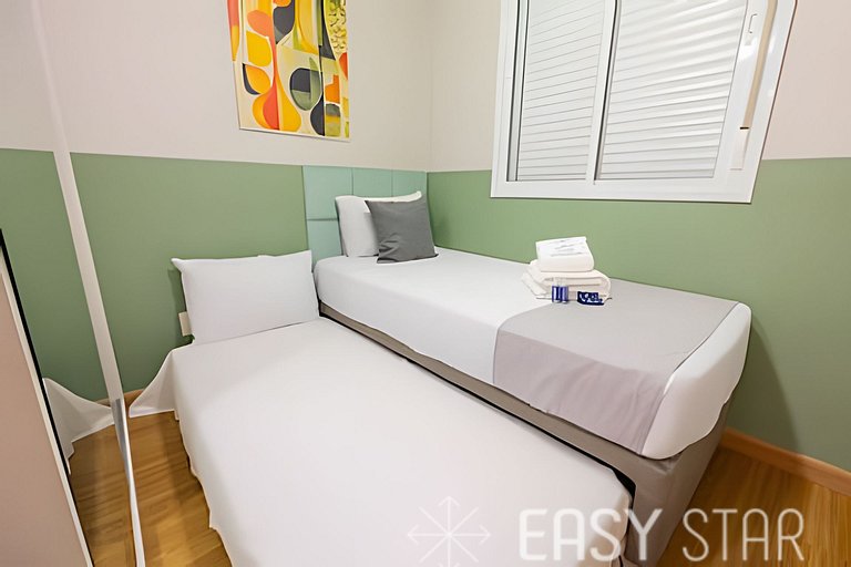 Easy Star - Belo apto c/ 2 quartos, vaga e varanda na Paulis