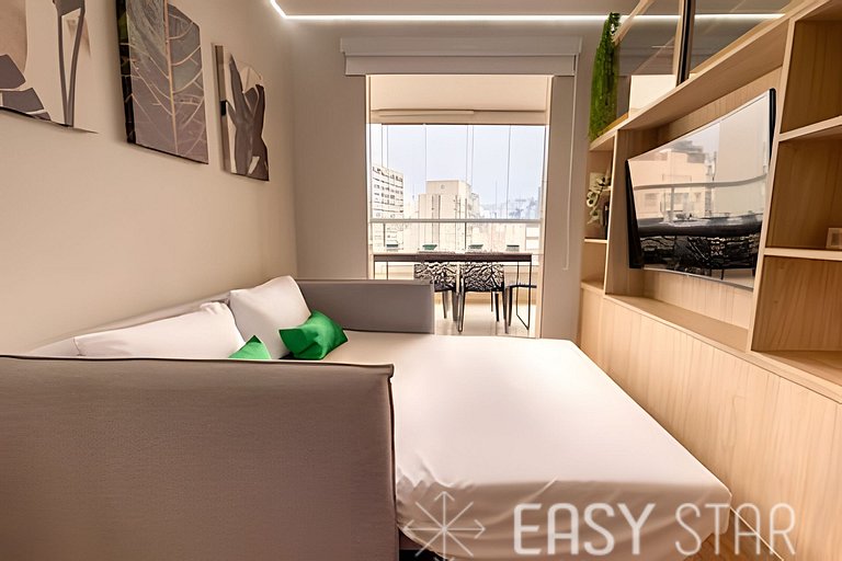 Easy Star - Belo apto c/ 2 quartos, vaga e varanda na Paulis