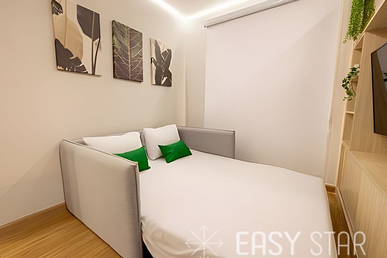 Easy Star - Belo apto c/ 2 quartos, vaga e varanda na Paulis