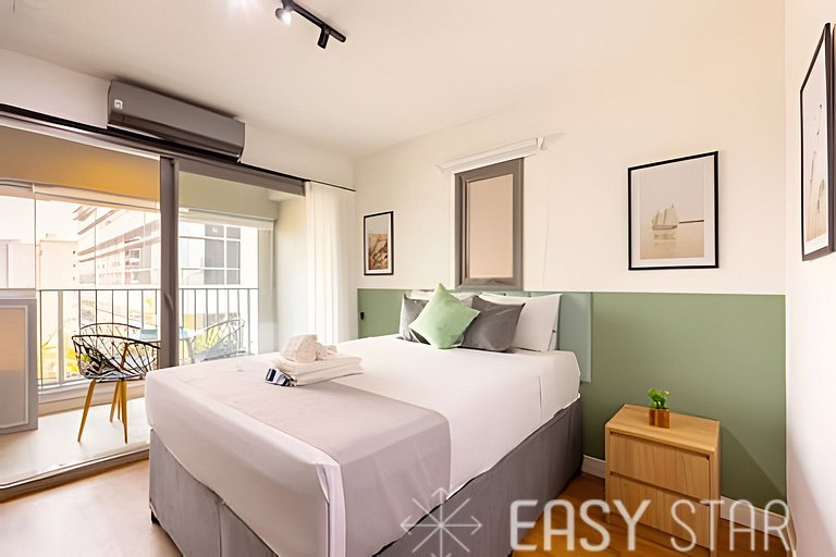 Easy Star - Studio com varanda em Moema. - NS01I