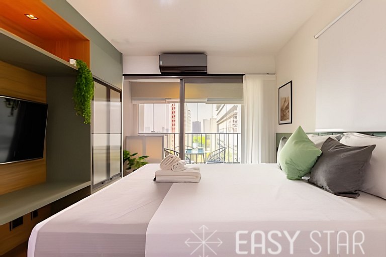 Easy Star - Studio com varanda em Moema. - NS01I