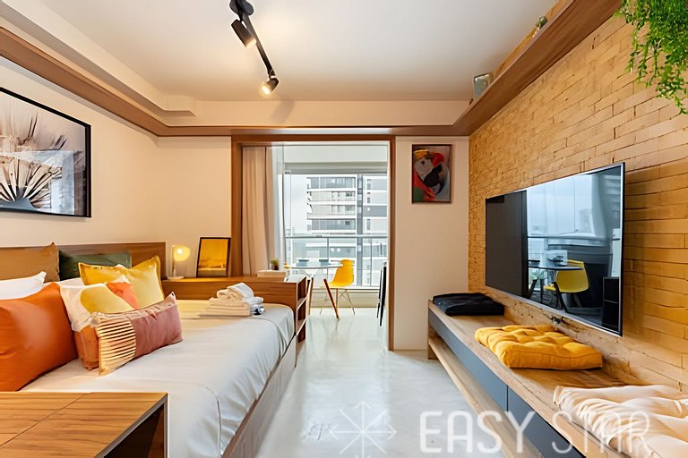Easy Star - Belo studio C/varanda em Pinheiros - NT01I