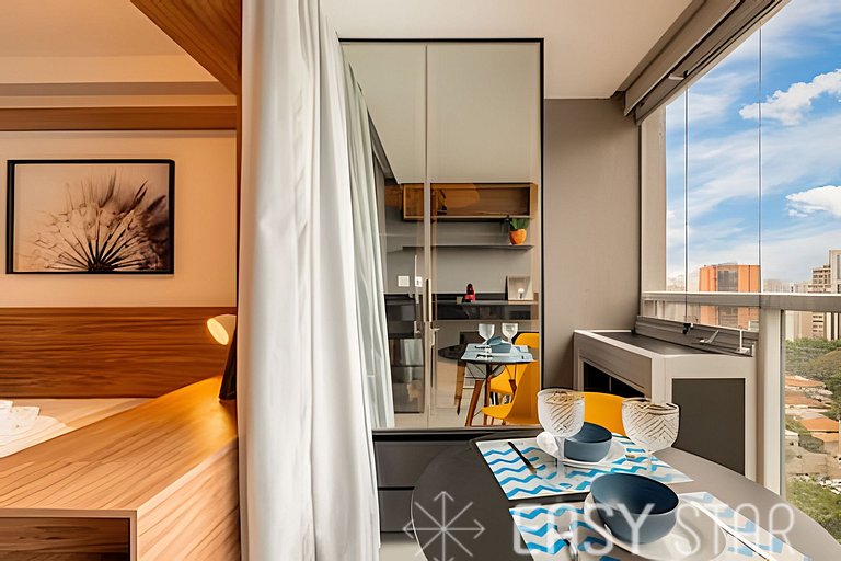 Easy Star - Belo studio C/varanda em Pinheiros - NT01I