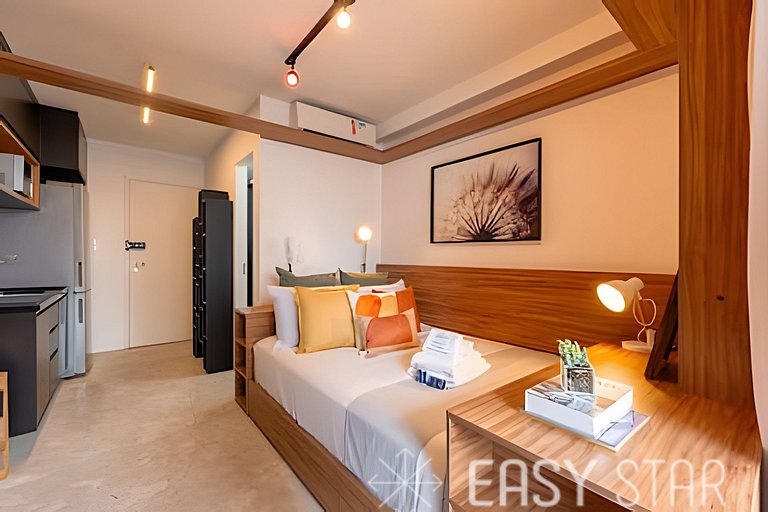 Easy Star - Belo studio C/varanda em Pinheiros - NT01I