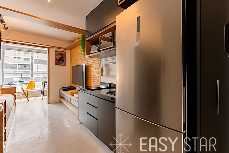 Easy Star - Belo studio C/varanda em Pinheiros - NT01I