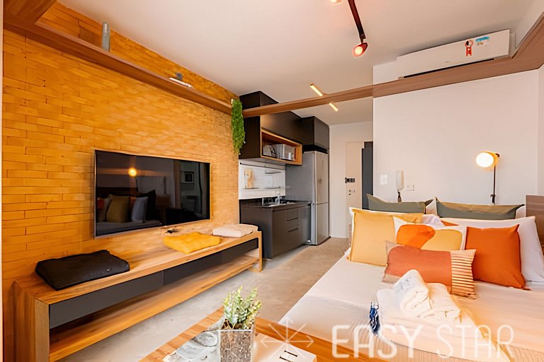 Easy Star - Belo studio C/varanda em Pinheiros - NT01I