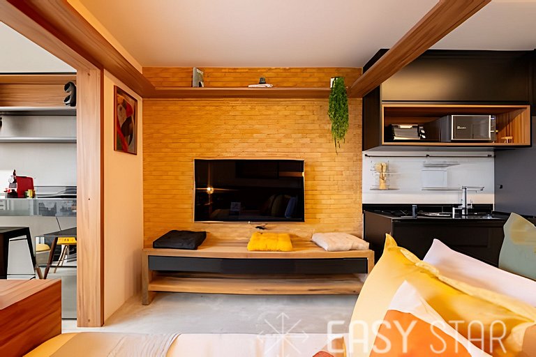 Easy Star - Belo studio C/varanda em Pinheiros - NT01I