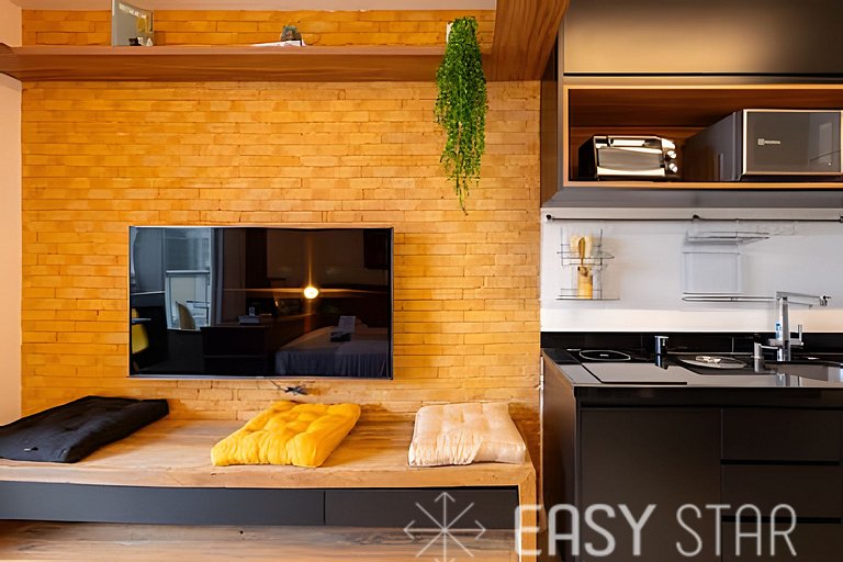 Easy Star - Belo studio C/varanda em Pinheiros - NT01I