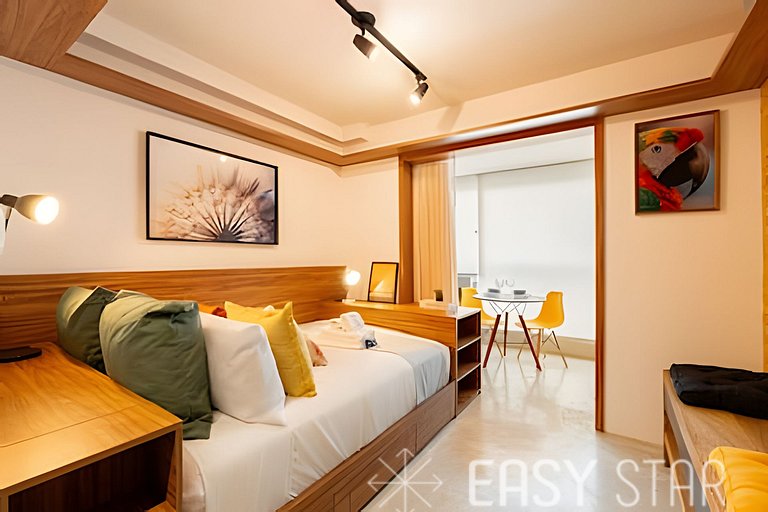 Easy Star - Belo studio C/varanda em Pinheiros - NT01I