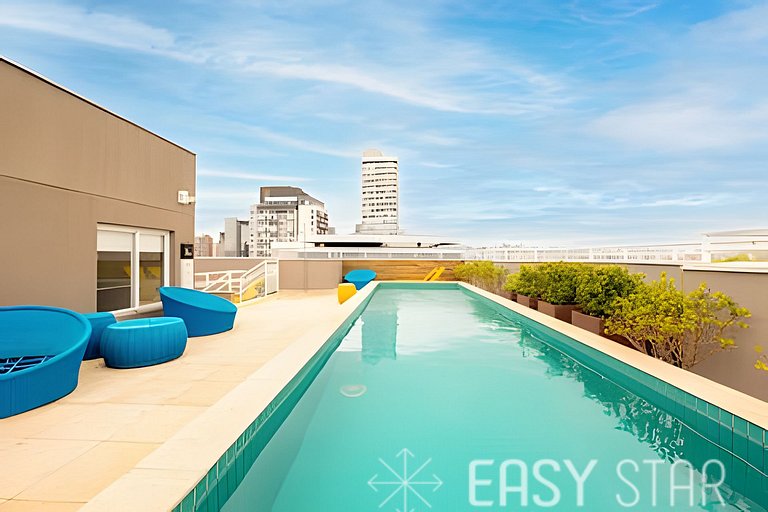 Easy Star - Belo studio C/varanda em Pinheiros - NT01I