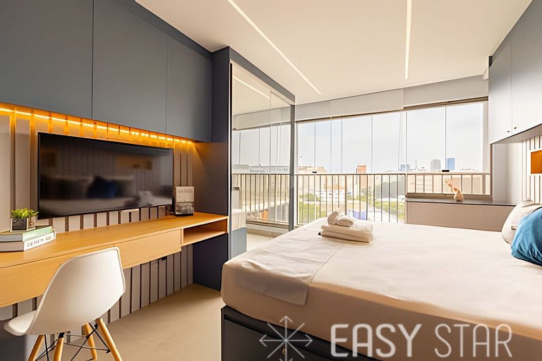 Easy Star - Belo studio com cama King ao lado da Oscar Freir