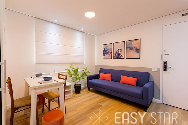 Easy Star - Charmoso flat C/Vaga ao Lado da Av. Paulista! -