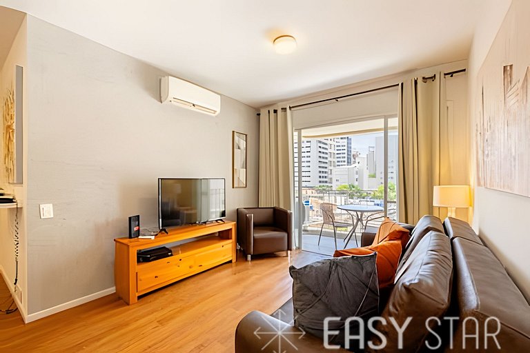 Easy Star - Belo apto C/Vaga, varanda e 2 dorms no Itaim Bib