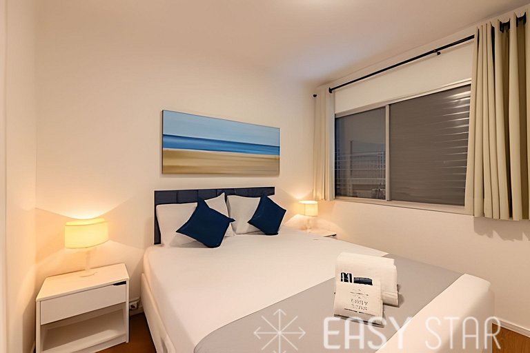 Easy Star - Belo apto C/Vaga, varanda e 2 dorms no Itaim Bib