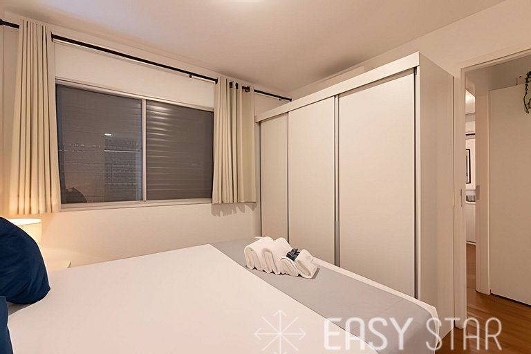 Easy Star - Belo apto C/Vaga, varanda e 2 dorms no Itaim Bib