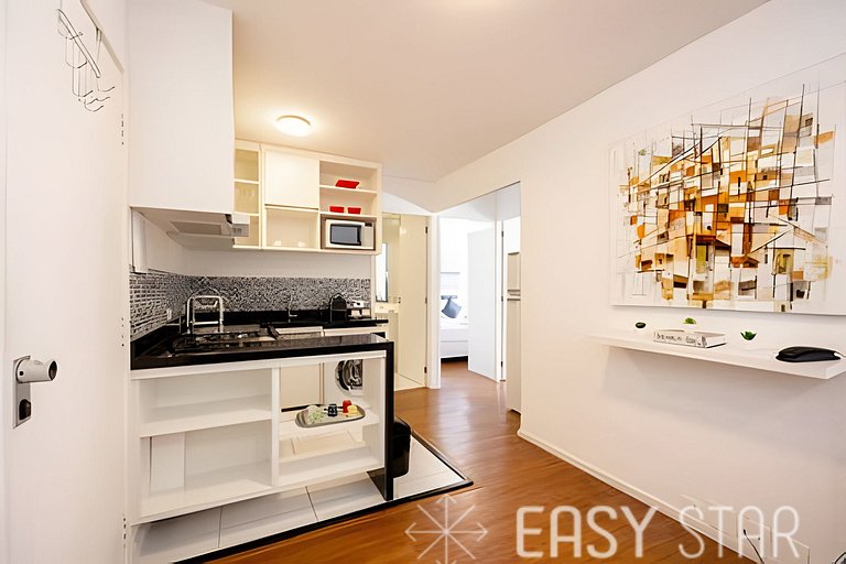 Easy Star - Belo apto C/Vaga, varanda e 2 dorms no Itaim Bib