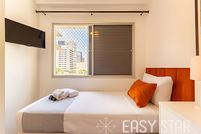 Easy Star - Belo apto C/Vaga, varanda e 2 dorms no Itaim Bib