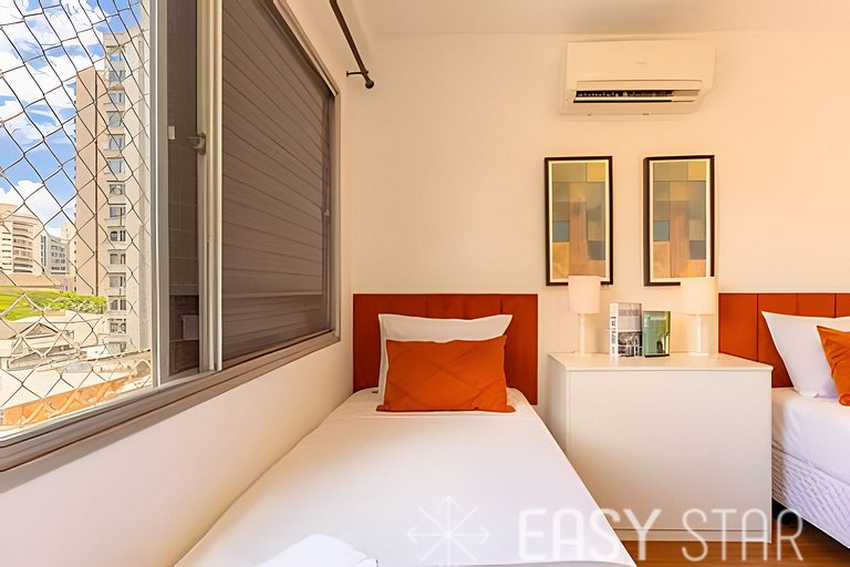 Easy Star - Belo apto C/Vaga, varanda e 2 dorms no Itaim Bib