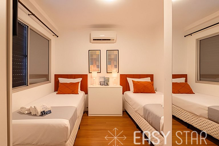 Easy Star - Belo apto C/Vaga, varanda e 2 dorms no Itaim Bib