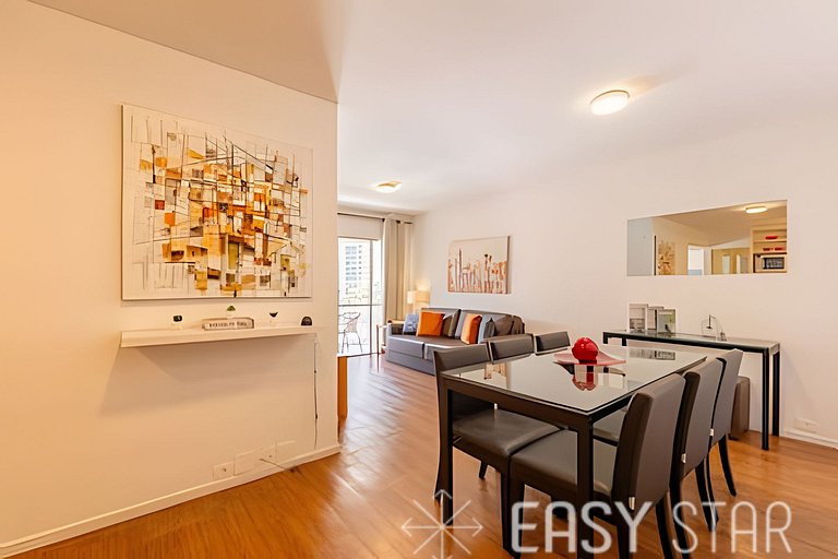 Easy Star - Belo apto C/Vaga, varanda e 2 dorms no Itaim Bib