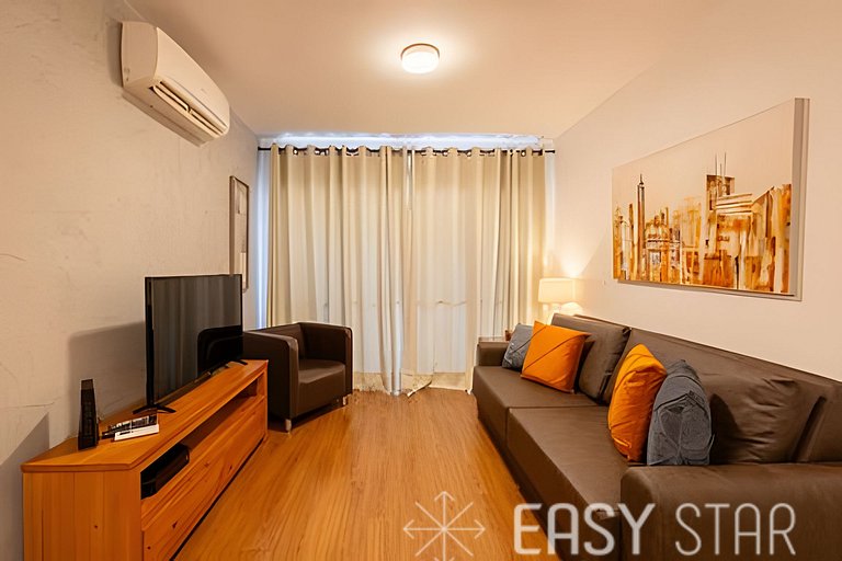 Easy Star - Belo apto C/Vaga, varanda e 2 dorms no Itaim Bib