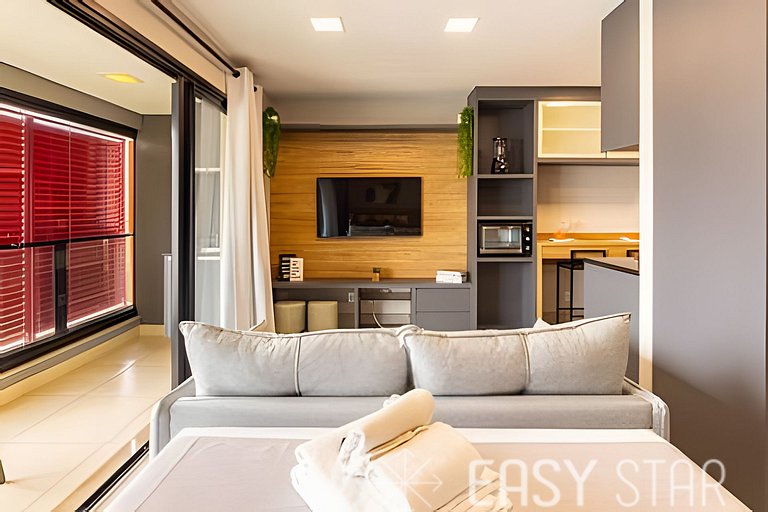 Easy Star - Belo studio C/Vaga ao lado da estação Campo Belo