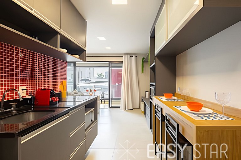 Easy Star - Belo studio C/Vaga ao lado da estação Campo Belo