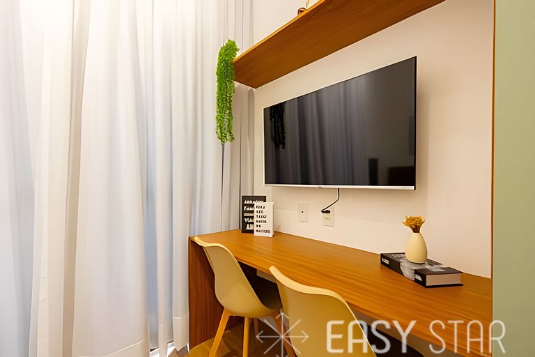 Easy Star - Lindo studio ao lado da Estação Brooklin - QW01I