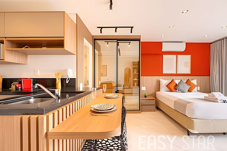 Easy Star - Belissimo apto C/Vaga no 18° andar - RQ01I