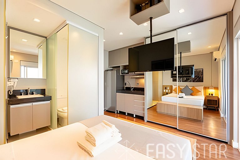 Easy Star - Belo studio C/vaga na Vila Olimpia - SC01I