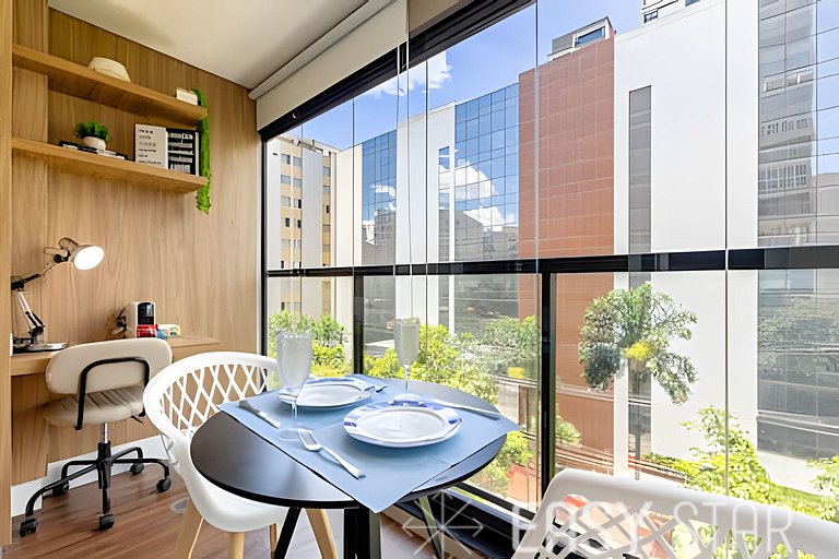 Easy Star - Belo studio C/vaga na Vila Olimpia - SC01I